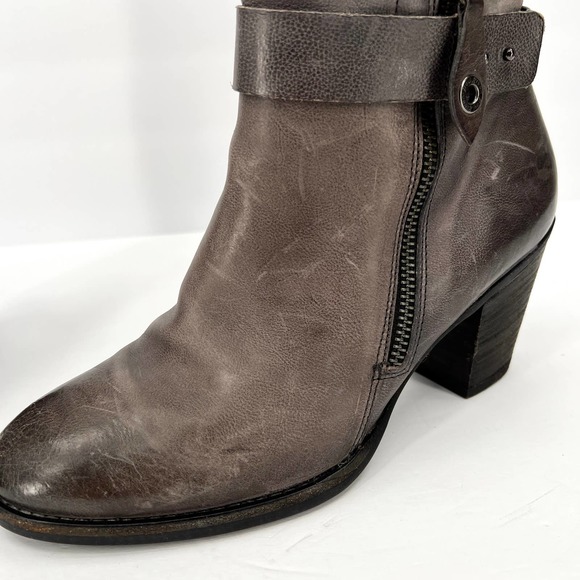 PAUL GREEN Dallas Bootie Shoes Womens 6.5 Distressed Gray Ankle Strap Heel Boot - Picture 10 of 13